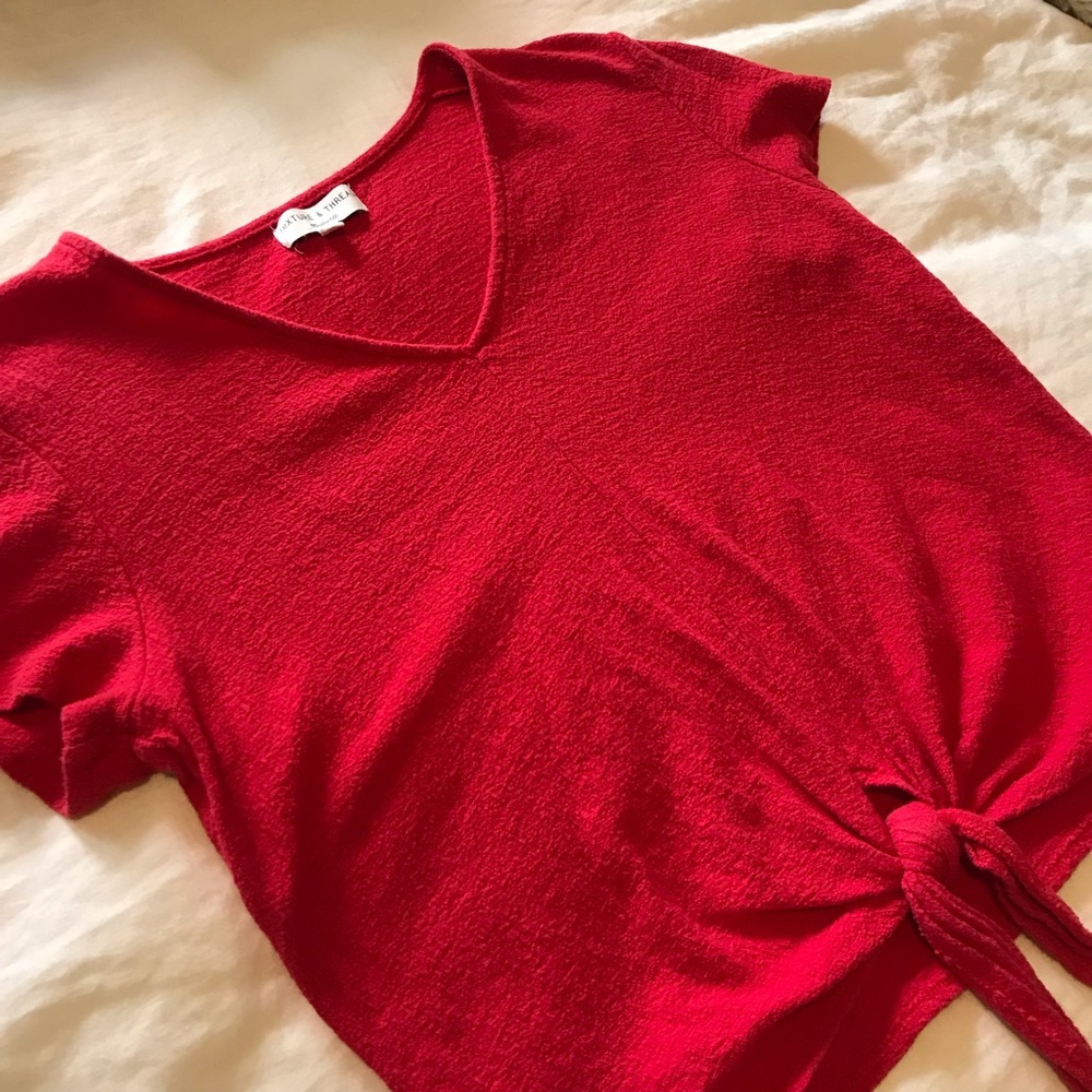 Madewell texture and threat faux wrap shirt